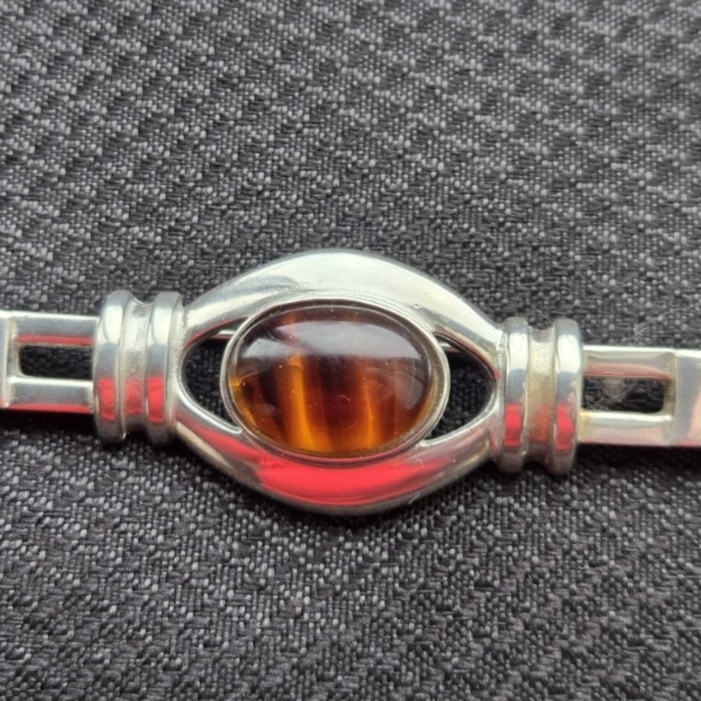 Ben-Amun Silver and Brown Brooch